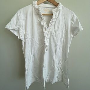 BNWT Lilly Pulitzer White Collared V-Neck